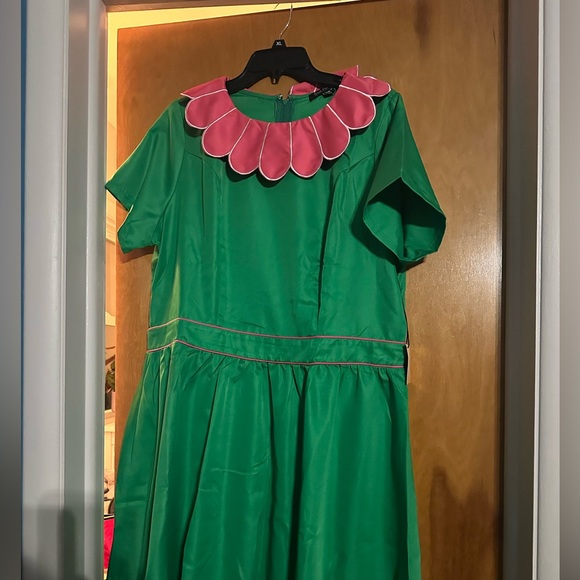 Unique Vintage Green and Pink Dress - Picture 11 of 12